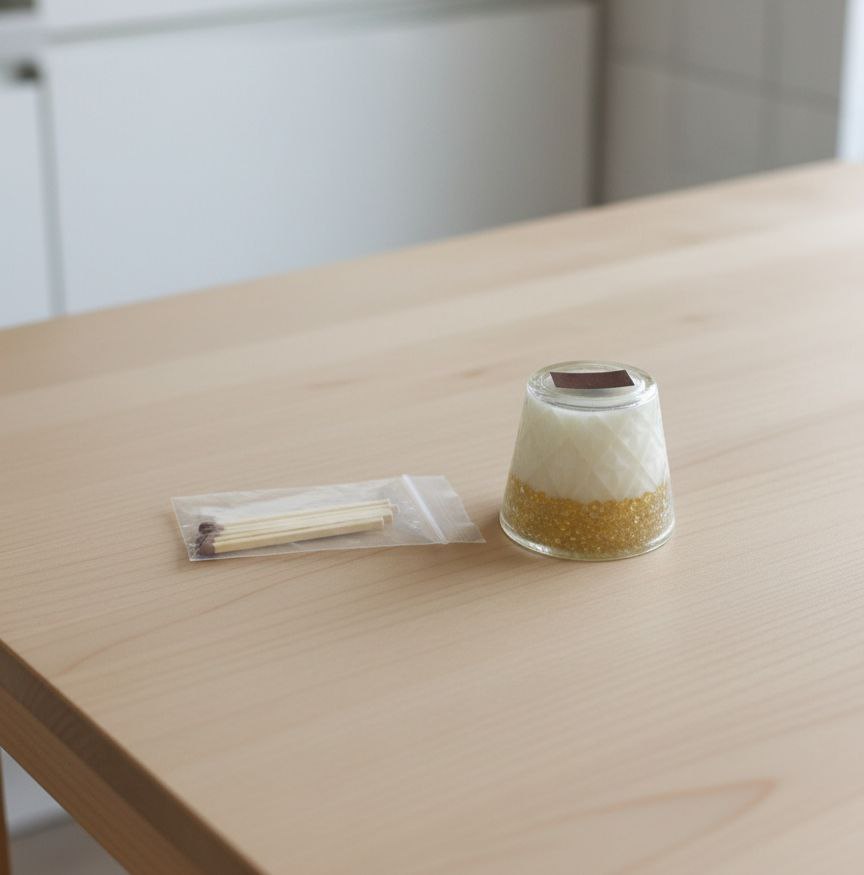 شمعة الذهب المتلألئ - ديكور لعشاق القهوة